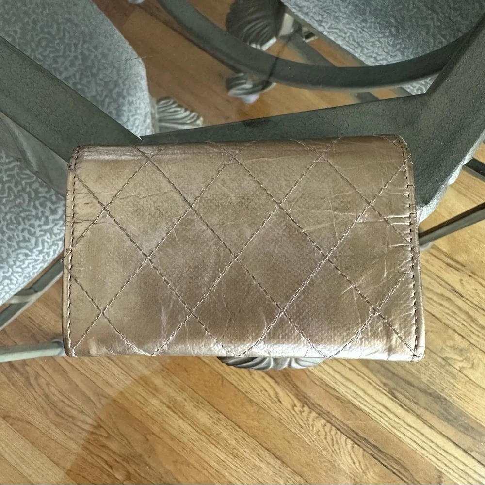 Chanel Palette Metallic Aged Flap Card Case Authentic 2011 Gold - Picture 2 of 15